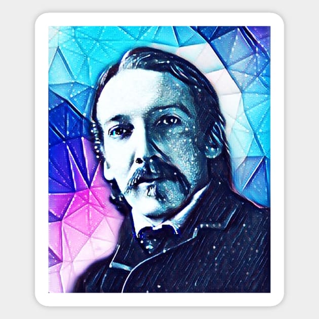 Robert Louis Stevenson Snowy Portrait | Robert Louis Stevenson Artwork 8 Sticker by JustLit